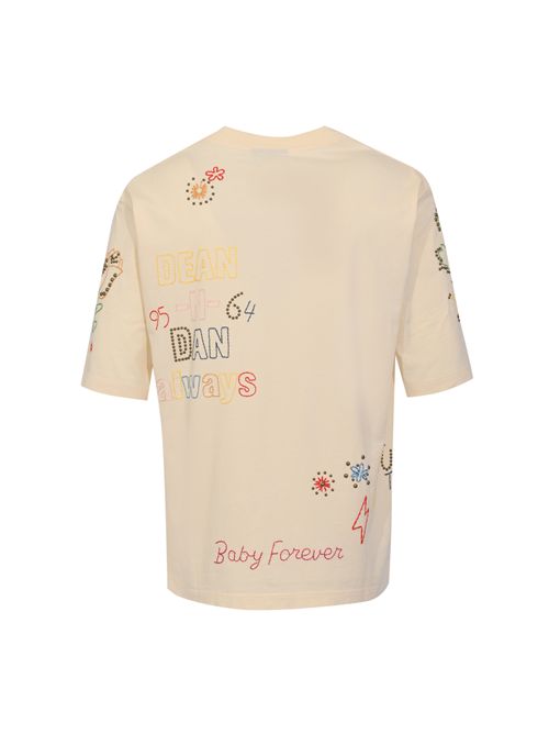 T-shirt Handmade Scribbles Loose Fit in cotone con ricami e borchie DSQUARED2 | S71GD1647 D20020103
